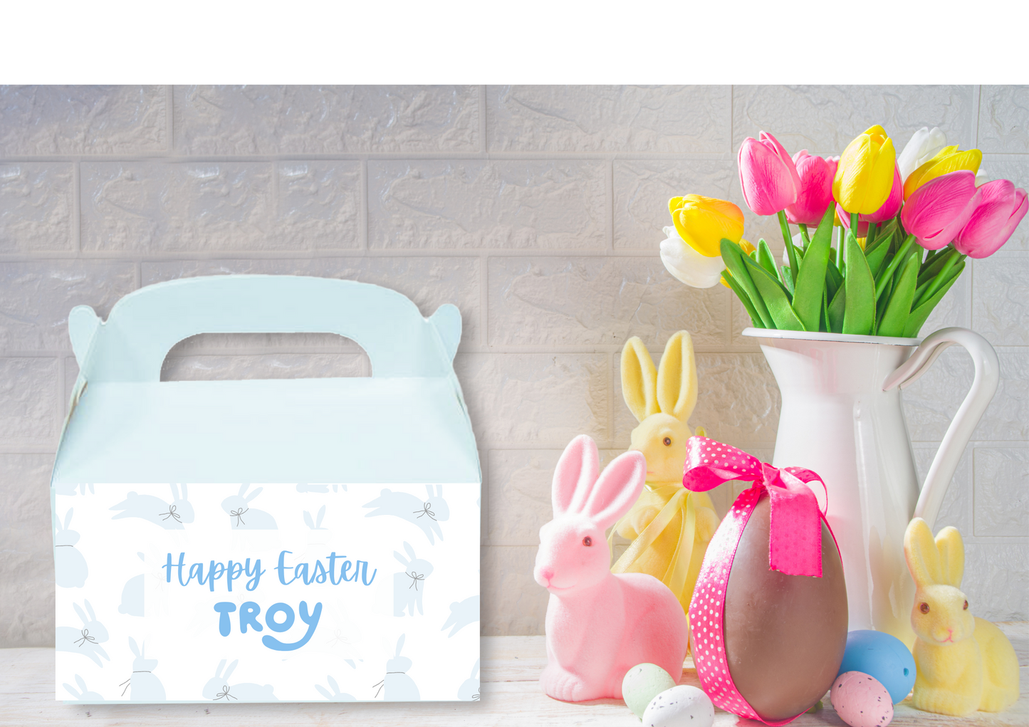 Blue Bunnies Personalised Easter Box