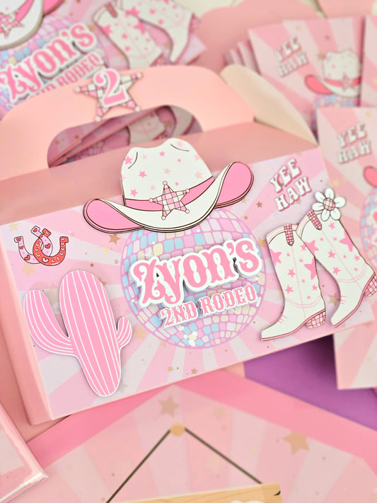 Disco Cowgirl Party Box Personalised Favours