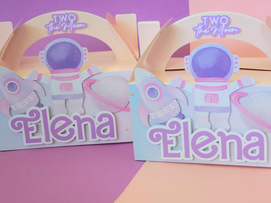Two the Moon Space Theme Favour Party Box
