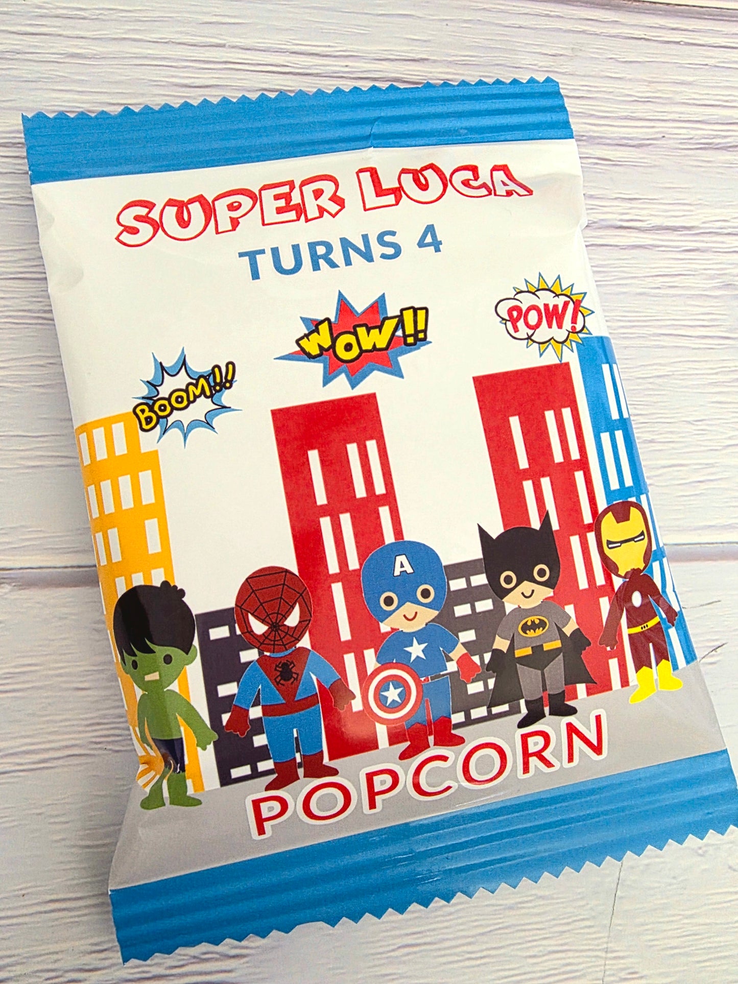Superhero Cartoon Theme Popcorn Bag