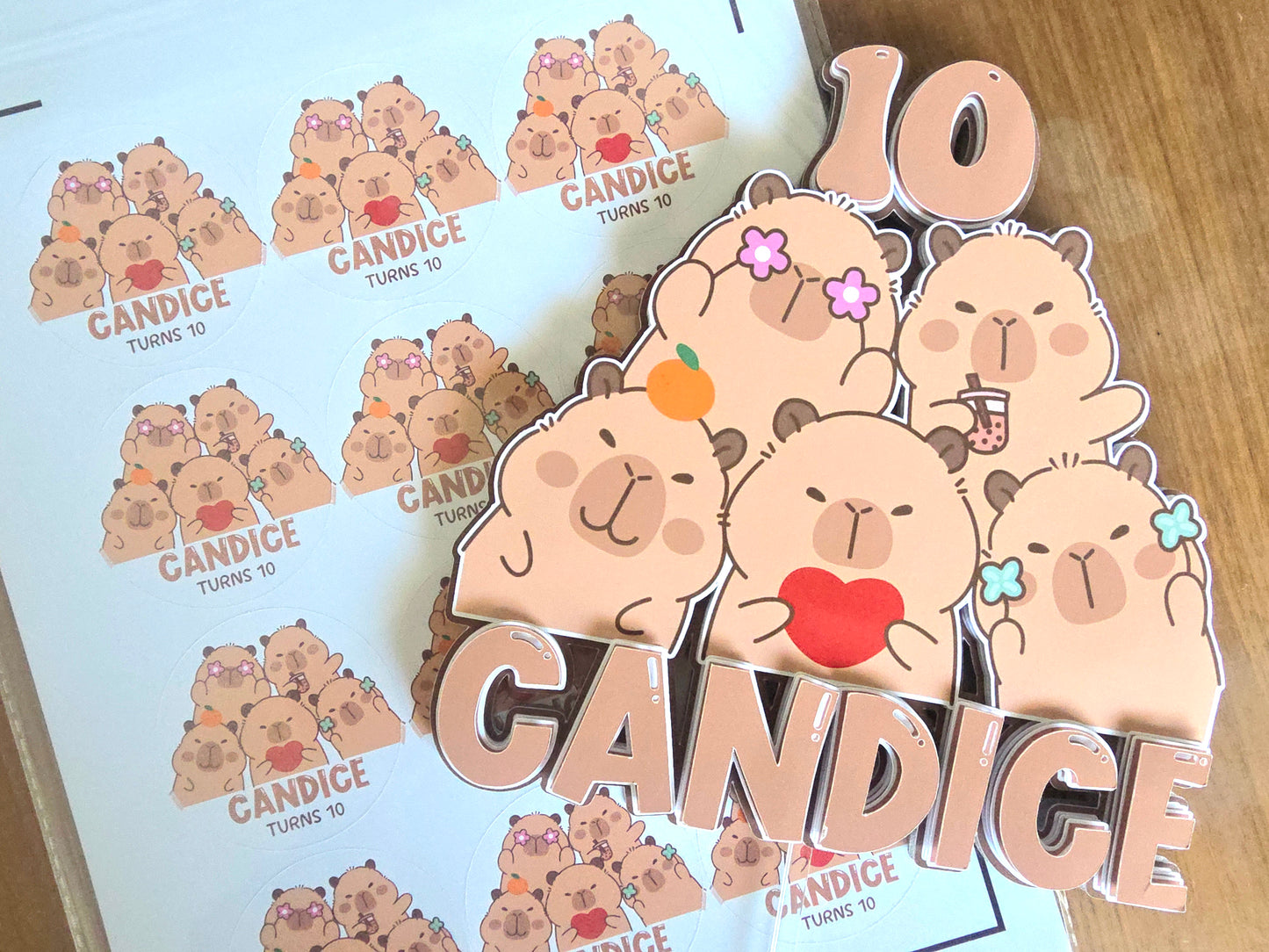 Capybara Theme Cake Topper