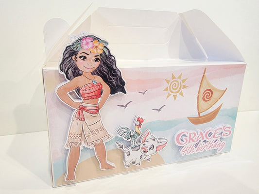 Moana Inspired Personalised 3D Party Favour Box | Kids Birthday Party Favours