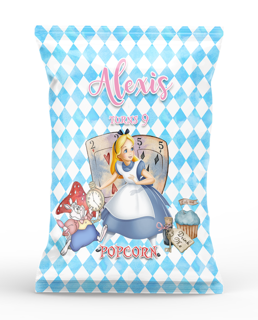 Alice in Wonderland Theme Popcorn Bag