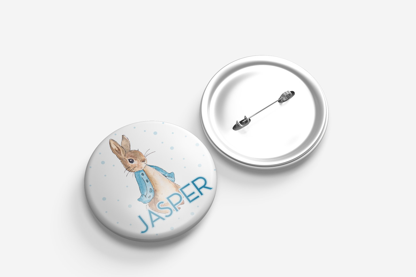 Peter Rabbit Garden Party Pin Badges | Kids Birthday Party Favours | Personalised or Plain