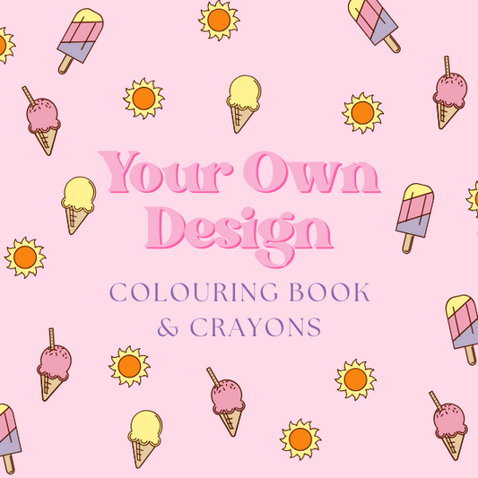 Your Own Design Custom Colouring Book Crayons Personalised Favours Australia