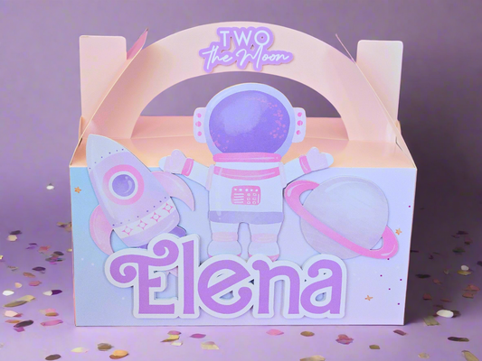 Two the Moon Space Theme Favour Party Box