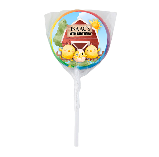 Chicken Farm Animals Theme Lollipops -12pk