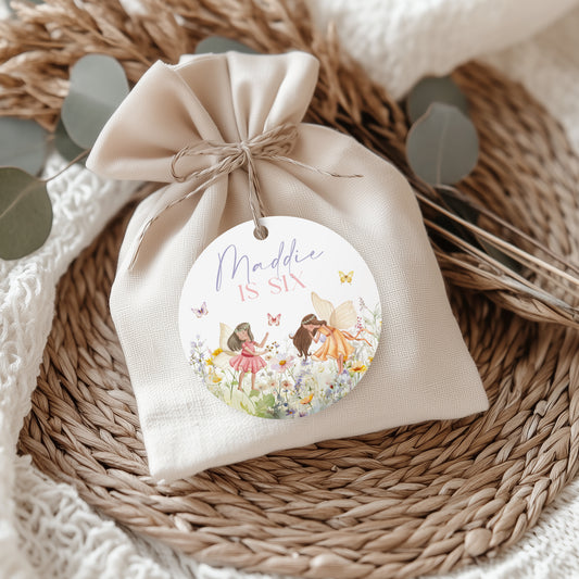 Fairy Butterfly Garden Party Favour Round Tag