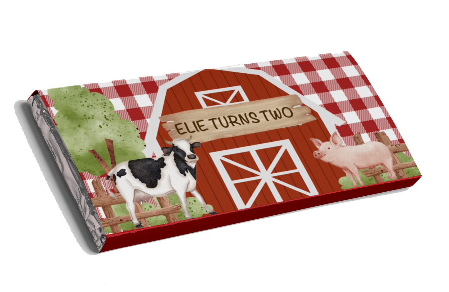 Farm Animals Barnyard Chocolate Bar | Personalised Party Favours Australia