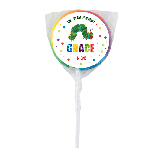 Hungry Caterpillars Theme Lollipops -12pk