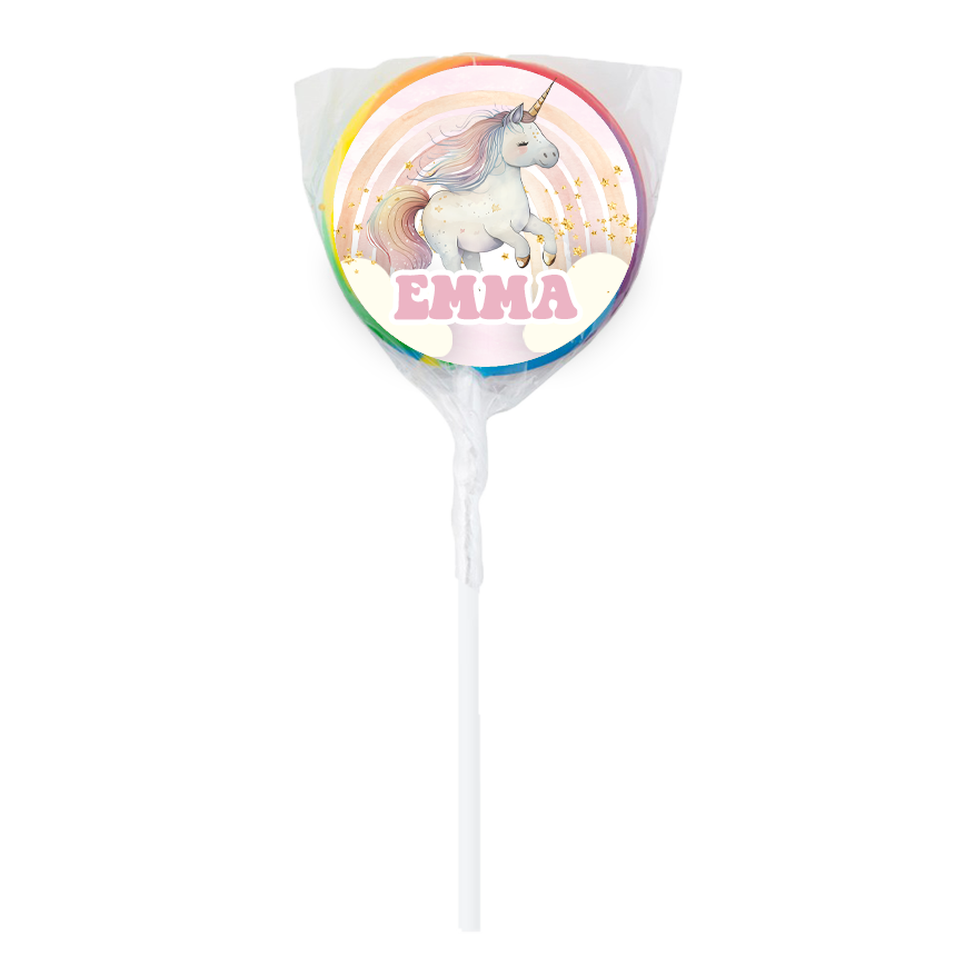 Rainbow Unicorn Theme Lollipops -12pk