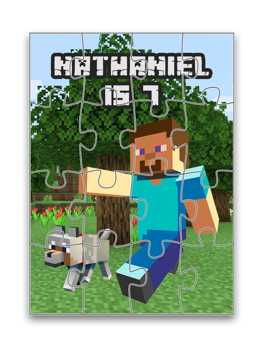 Minecraft Theme Gaming Personalised Mini Puzzles