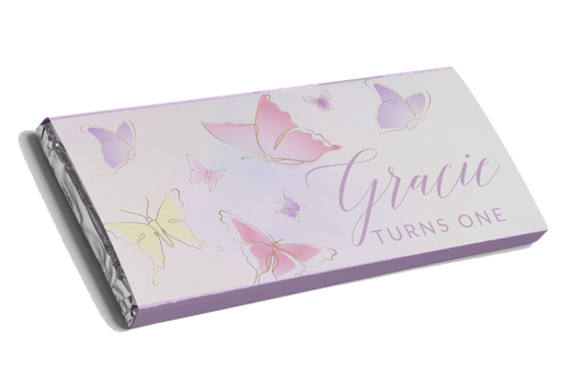 Pastel Butterflies Theme Chocolate Bar