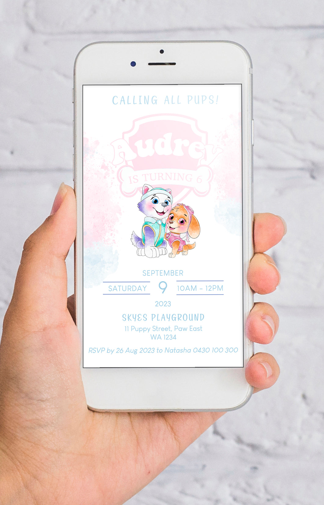 Adopt a Puppy Dog Rescue Birthday Digital Invitation