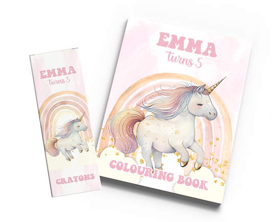 Rainbow Unicorn Colouring Book & Crayons