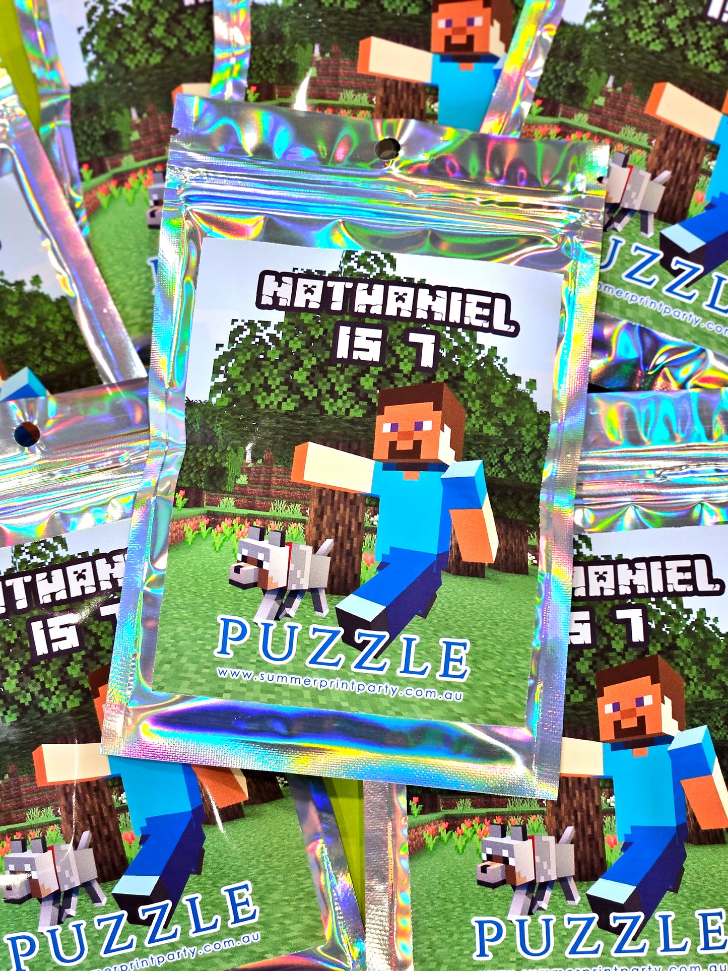 Minecraft Theme Gaming Personalised Mini Puzzles