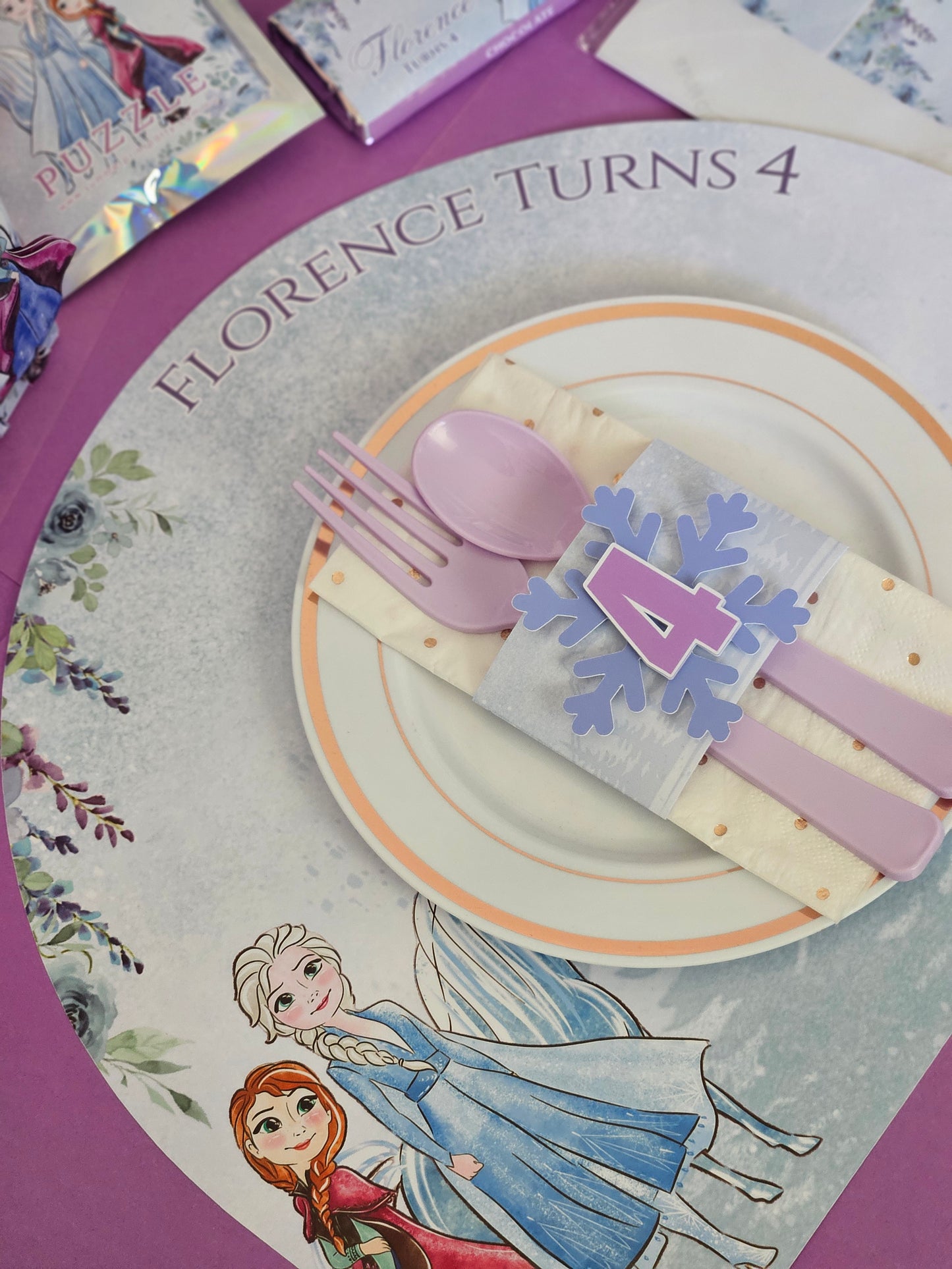 Snow Princess Frozen Inspired Theme Paper Placemat