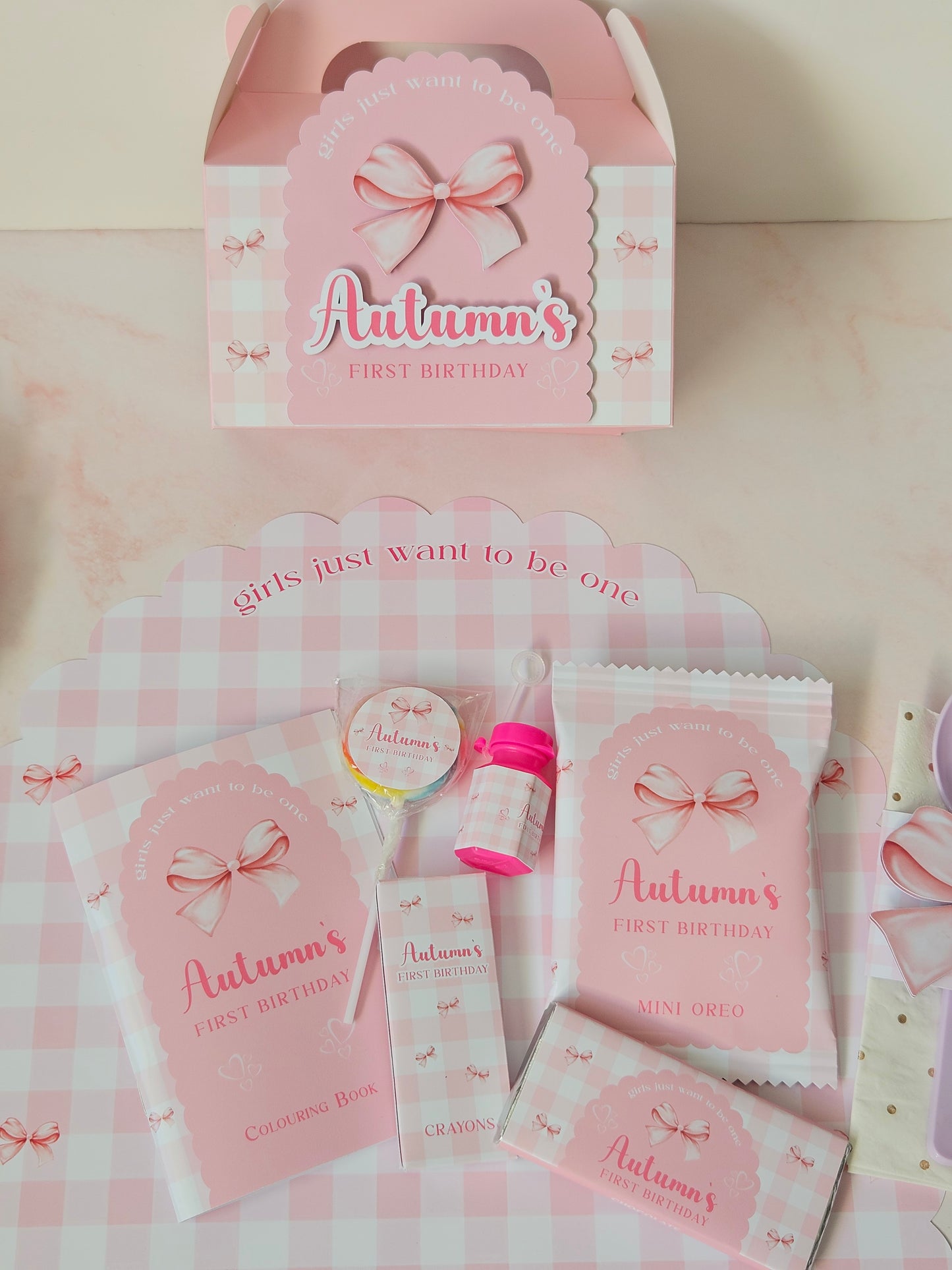 Bow Coquette Theme Pink Party Favours Box