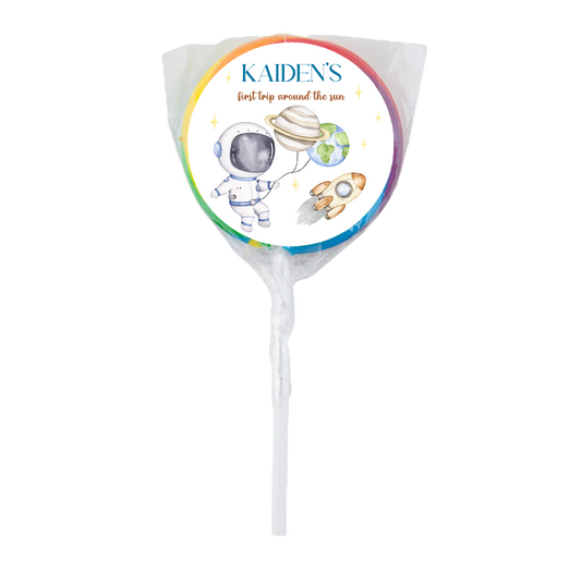 Space Theme First Trip Around the Sun Lollipops -12pk