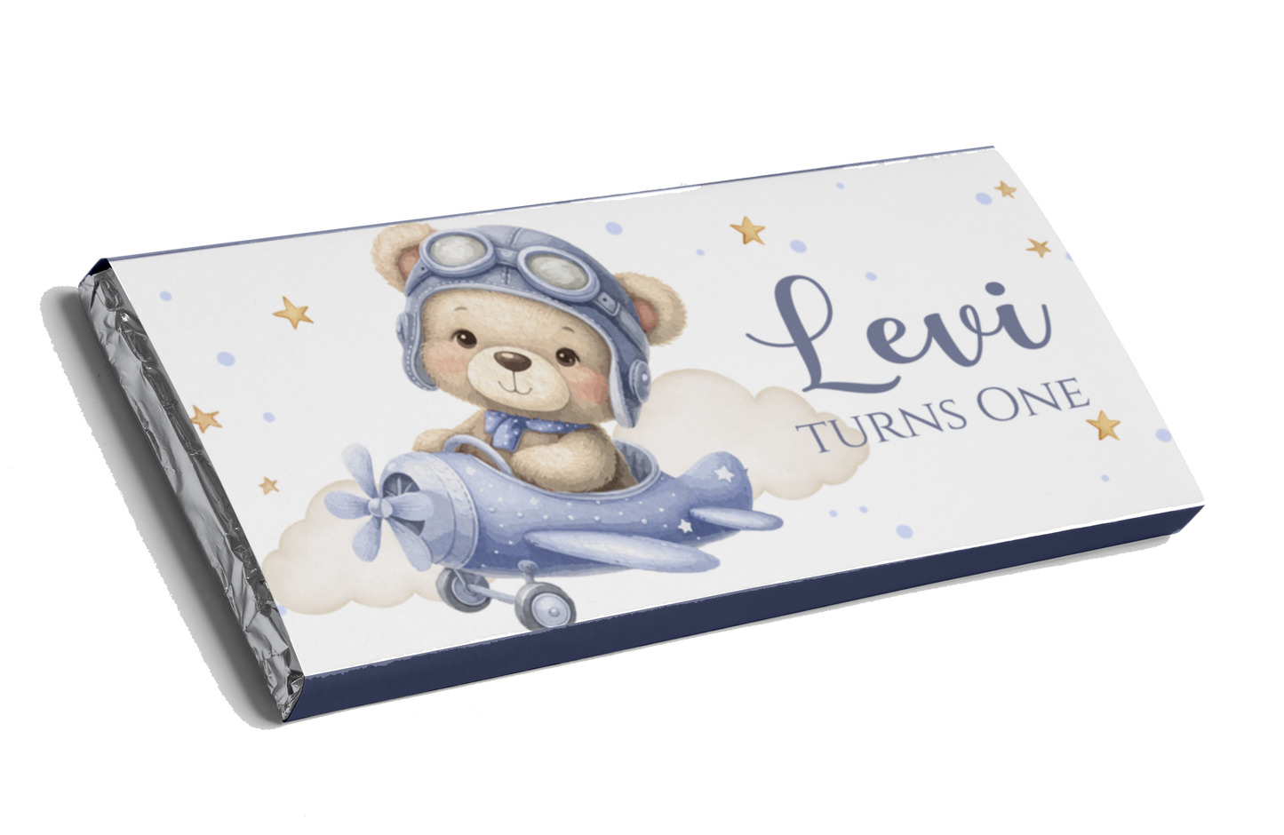Teddy Bear Airplane Design Chocolate Bar