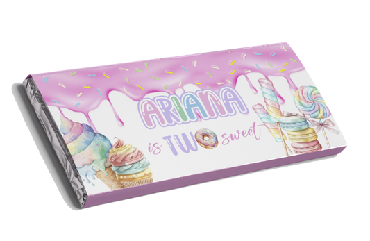 Candyland Two Sweet Theme Chocolate Bar