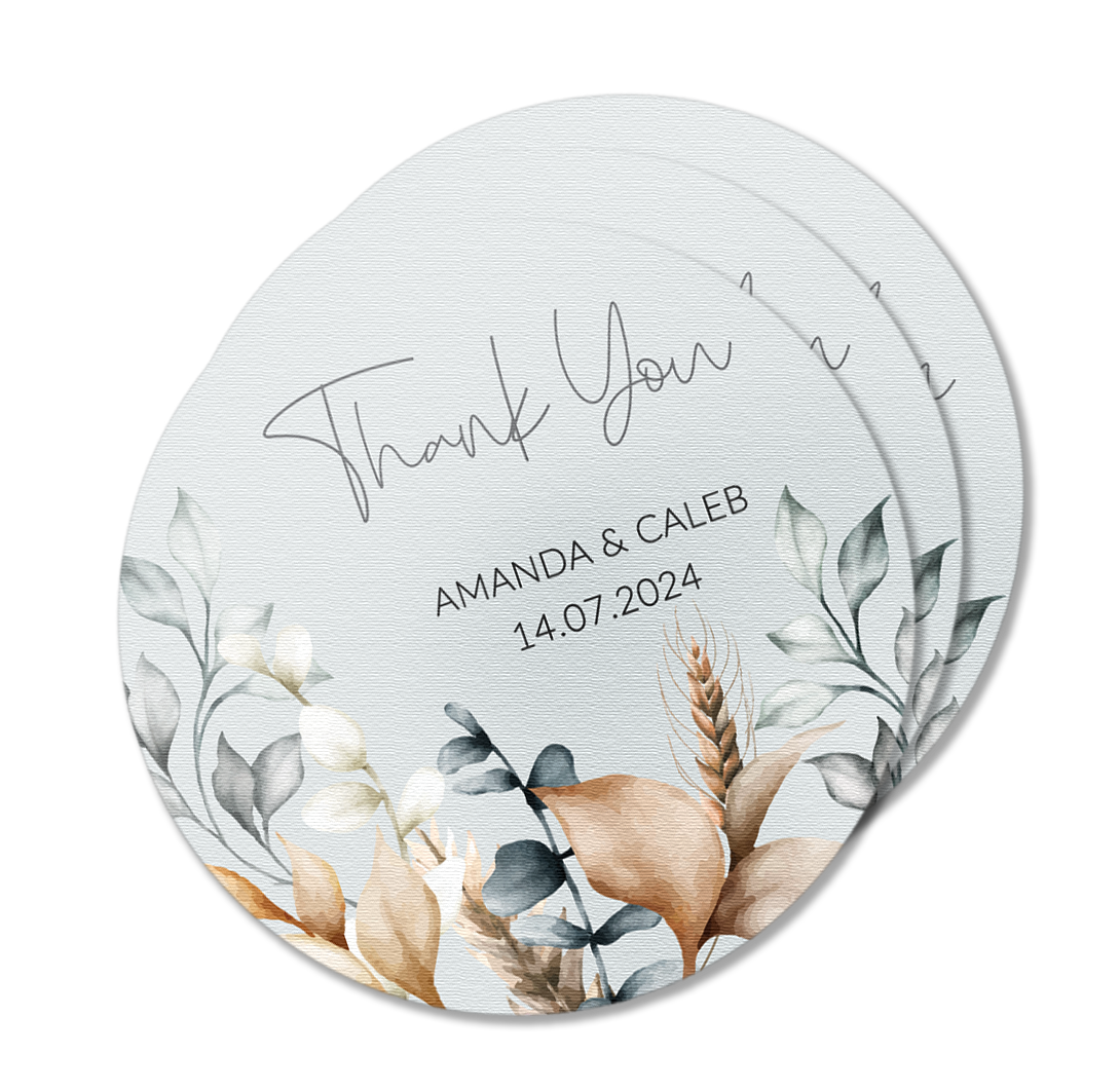 Vintage Leaf Wedding Stickers Pack