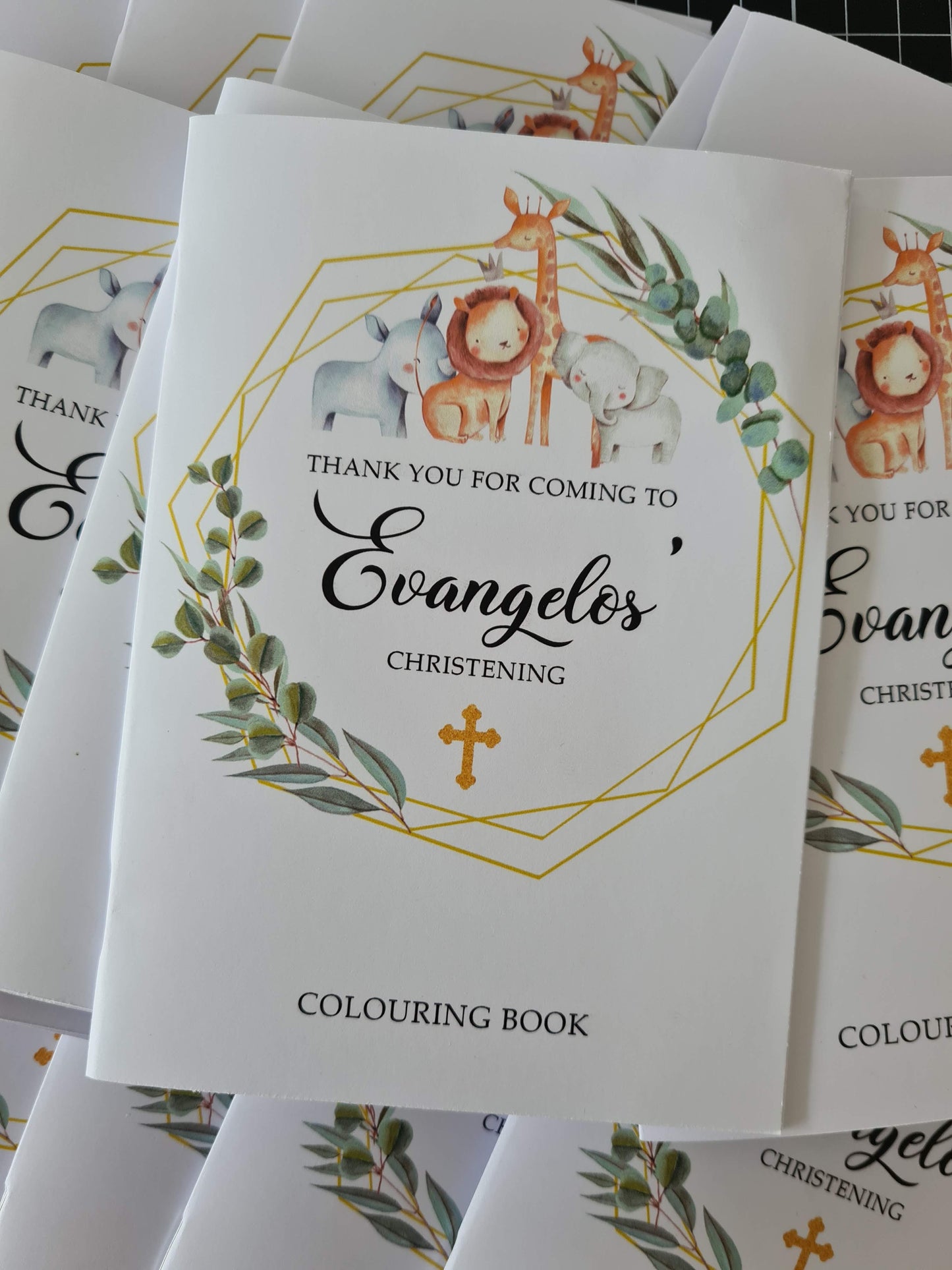 Safari Themed Christening Colouring Book & Crayons
