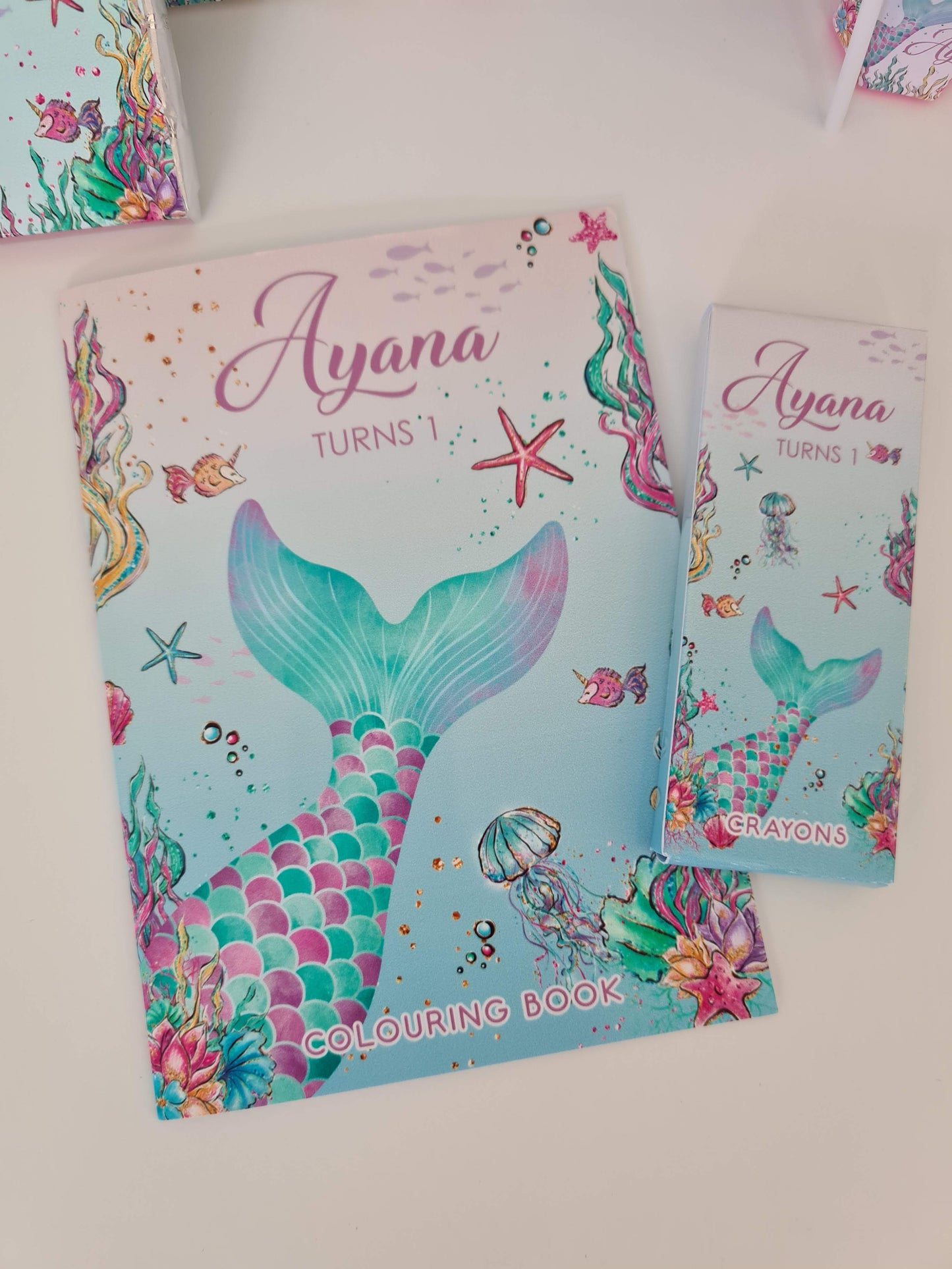Mermaid Tail Colouring Book & Crayons