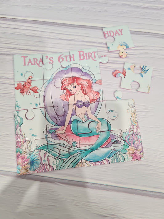 Personalised Mermaid Ariel Mini Puzzles