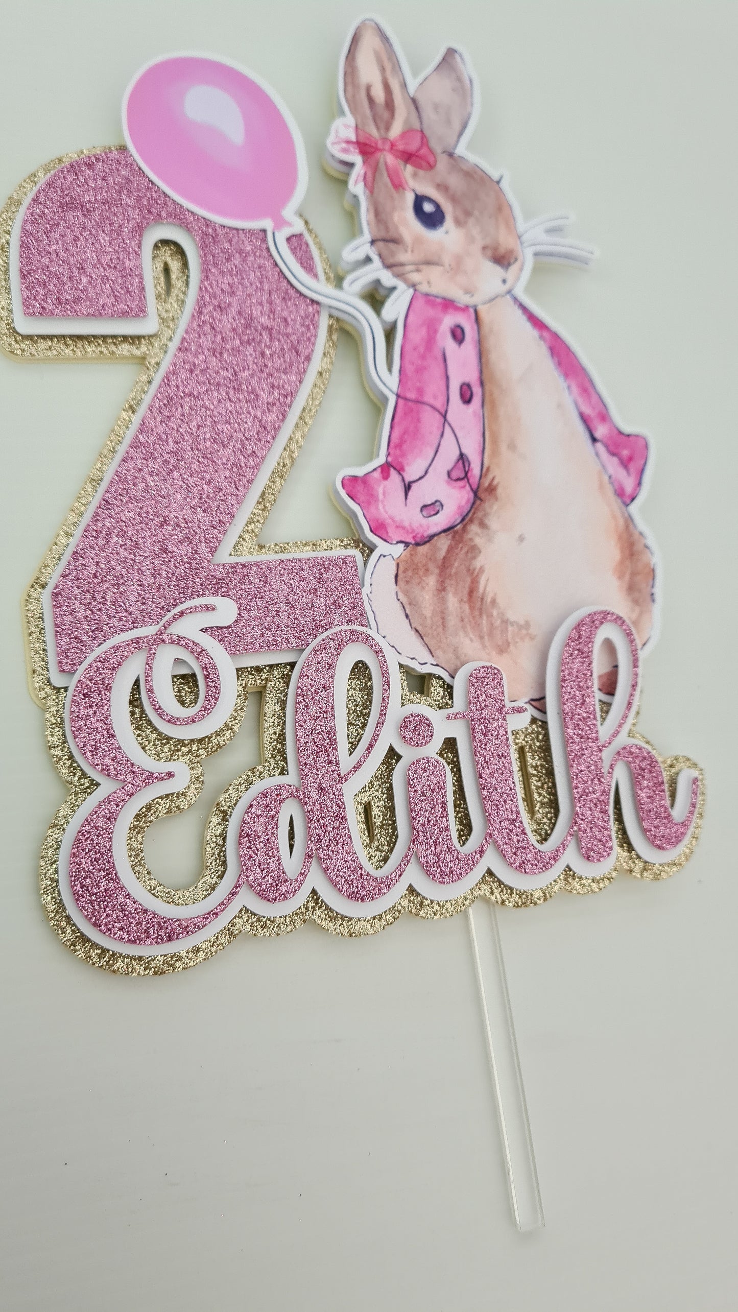 Pink Peter Rabbit Cake Topper – Summer Print & Party
