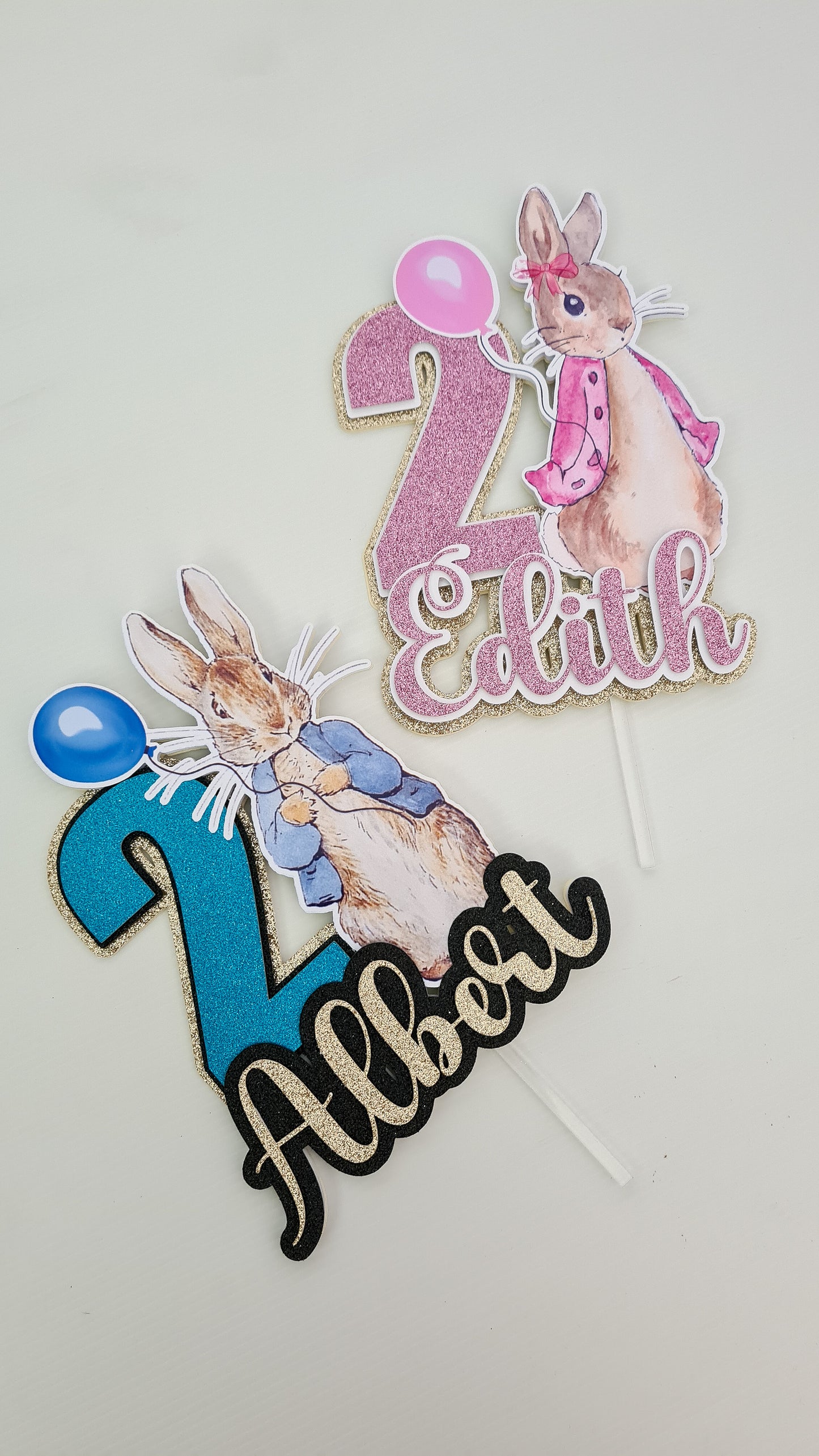 Pink Peter Rabbit Cake Topper – Summer Print & Party