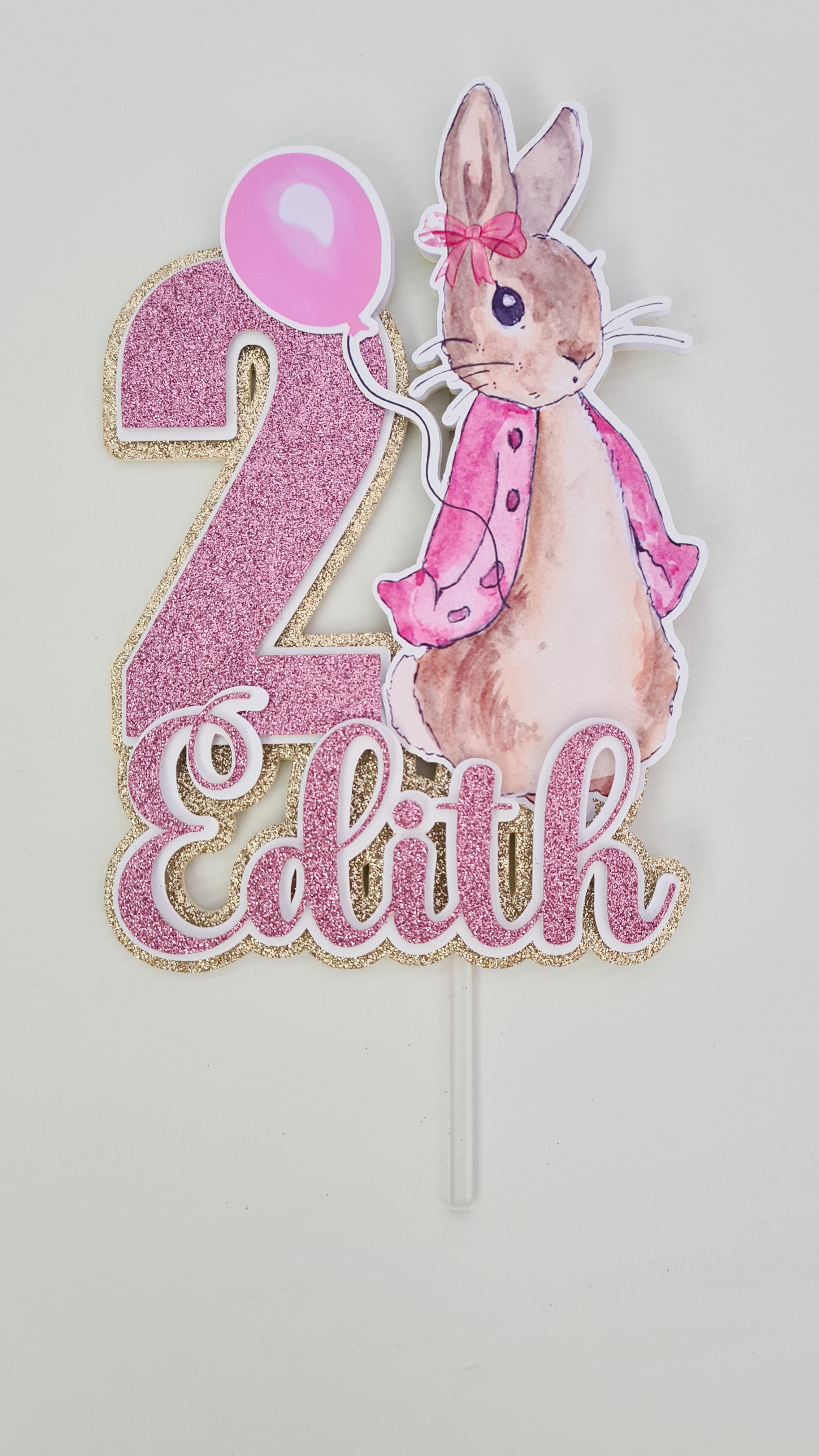 Pink Peter Rabbit Cake Topper – Summer Print & Party