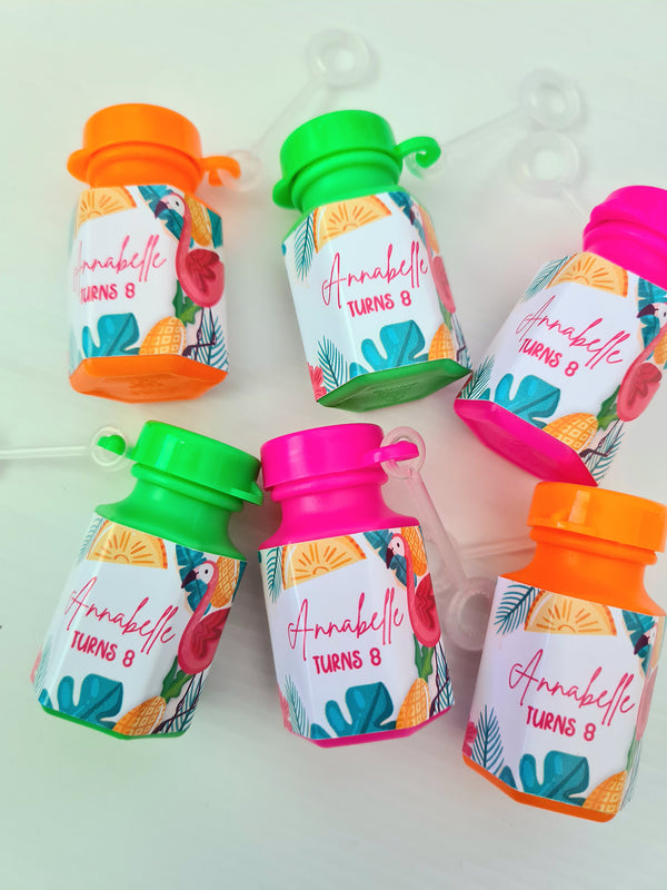 Tropical Flamingo Mini Bubbles Stickers (12pk)