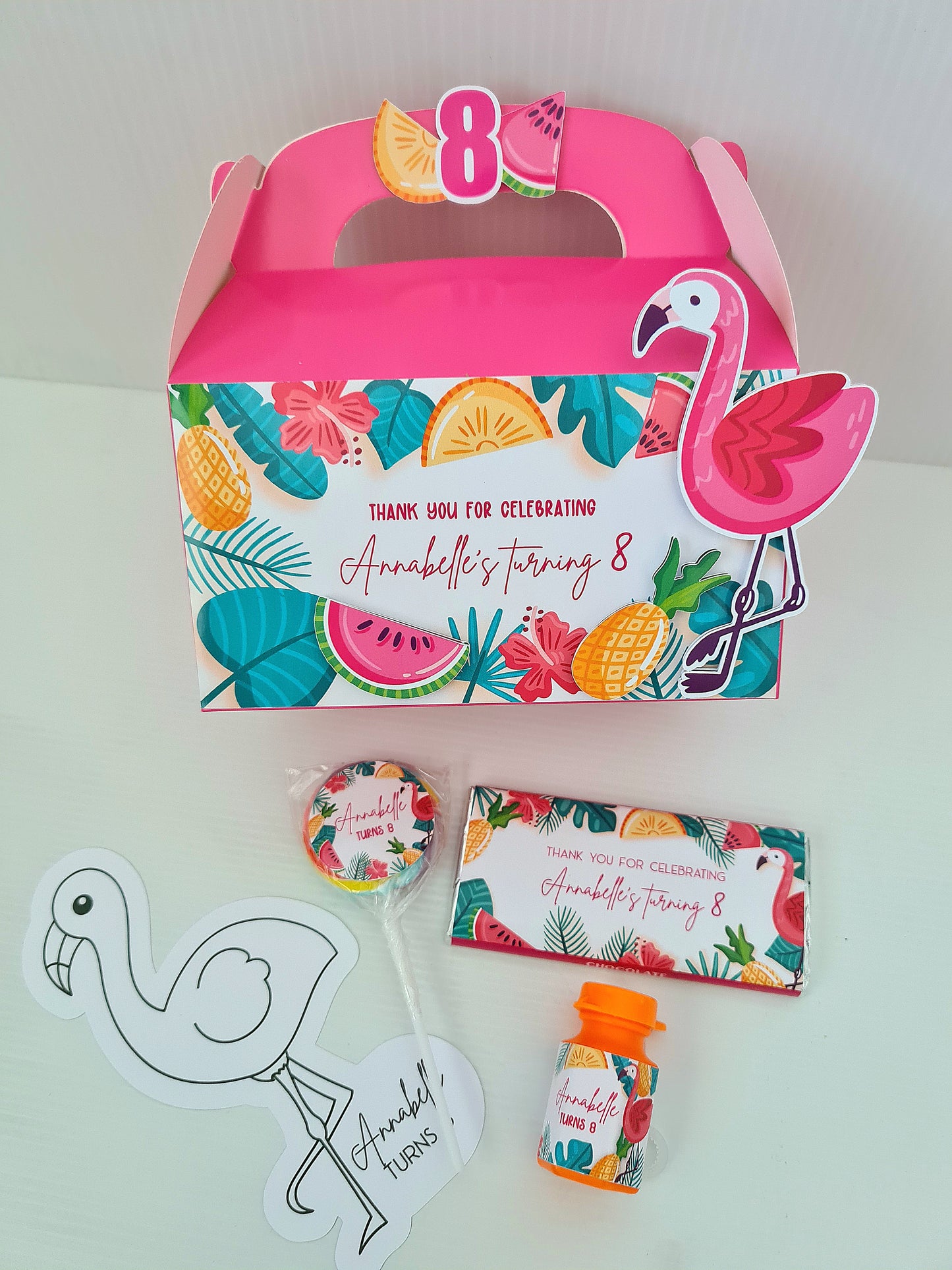 Tropical Flamingo Theme Party Box