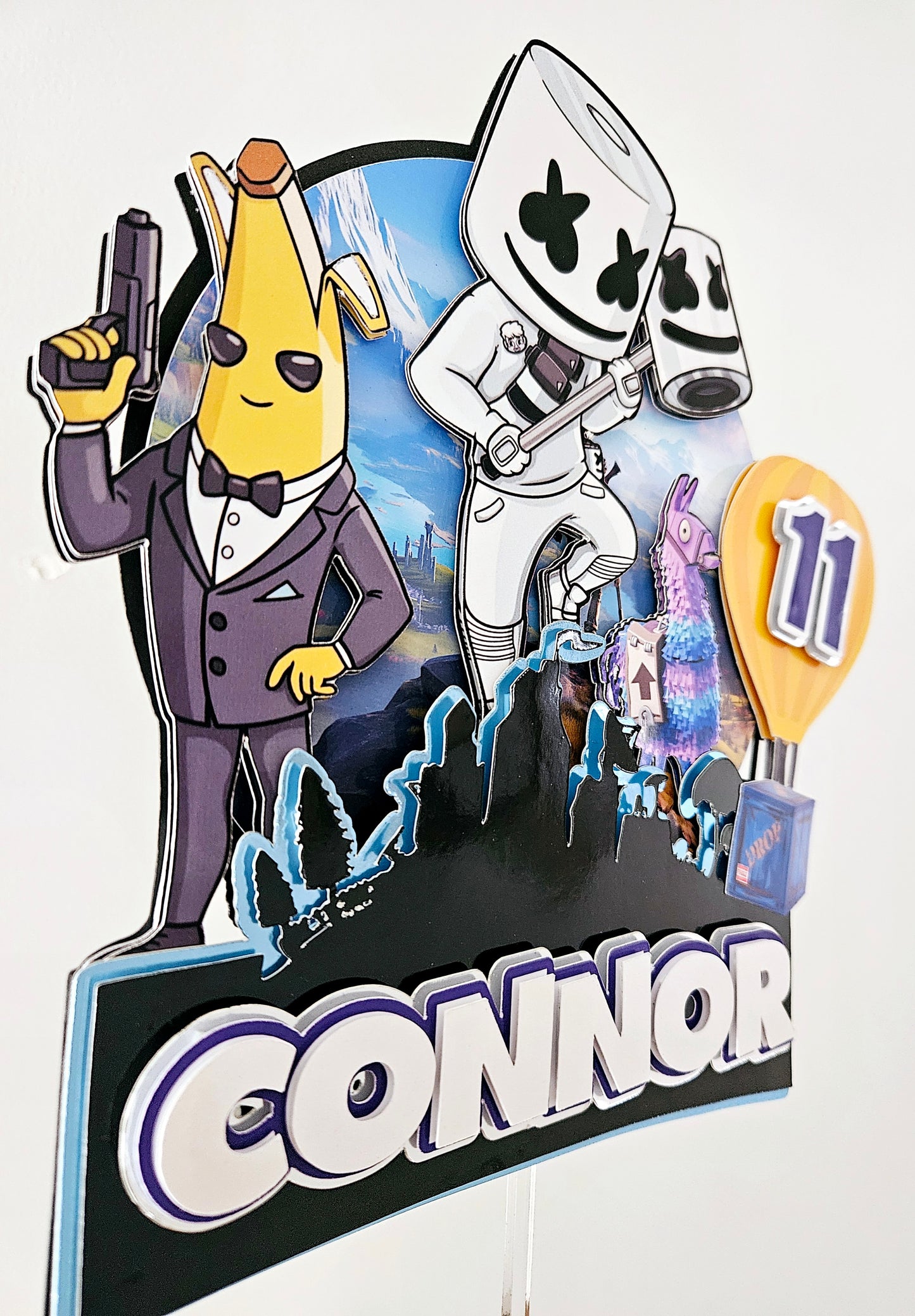 Fortnite Theme Cake Topper Summer Print & Party