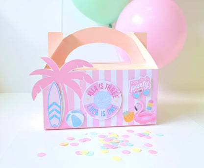 Pool Beach Party Personalised 3D Party Favour Box | Kids Birthday Party Favours