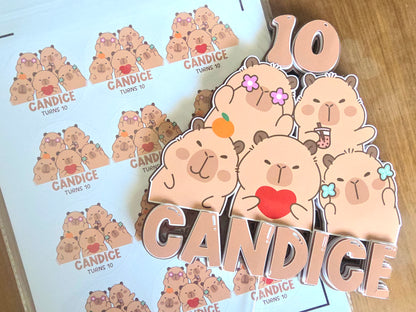 Capybara Theme Cake Topper