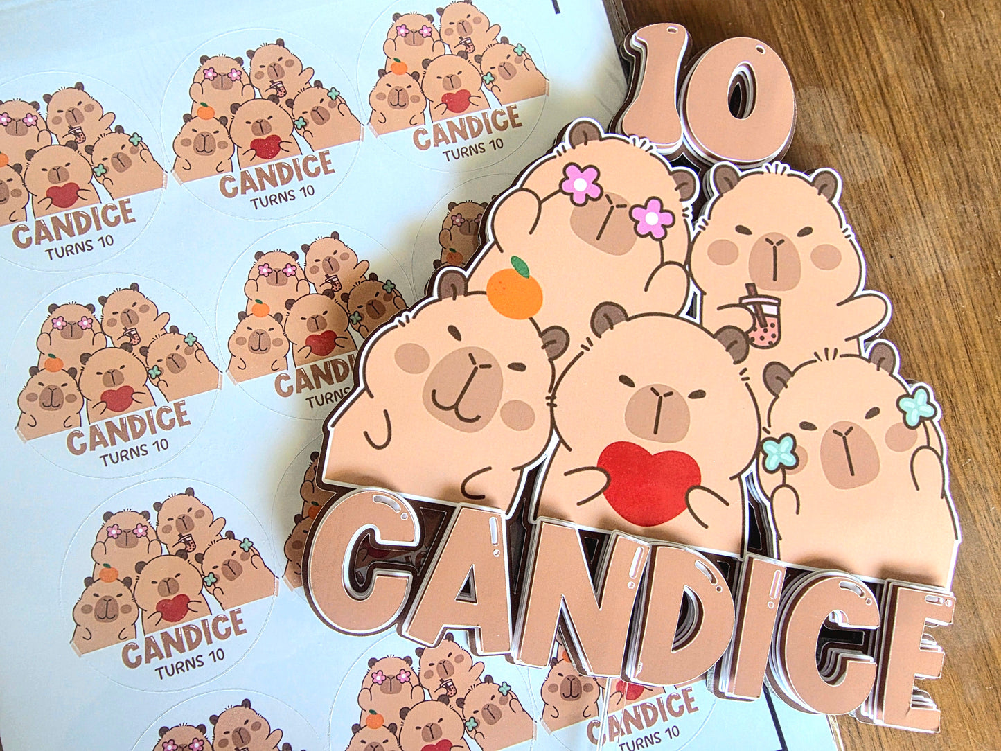 Capybara Theme Cake Topper