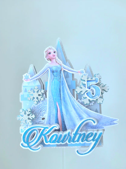 Ice Princess Frozen Theme Cake Topper