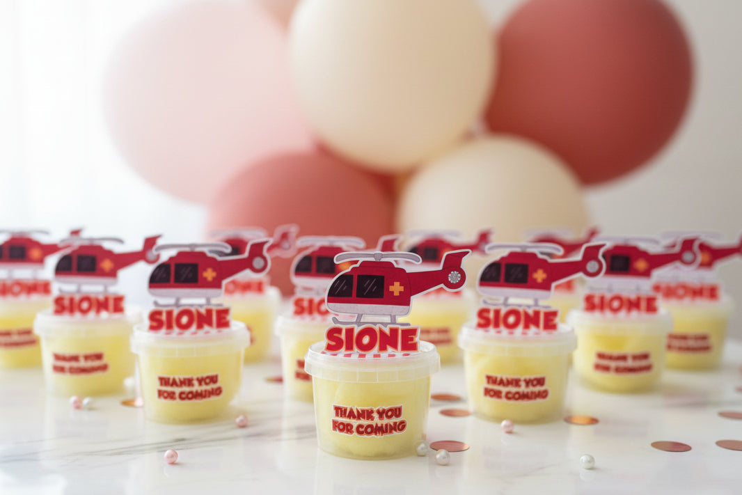 Helicopter Rescue Theme 3D Fairy Floss Tubs
