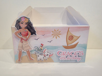 Moana Inspired Personalised 3D Party Favour Box | Kids Birthday Party Favours
