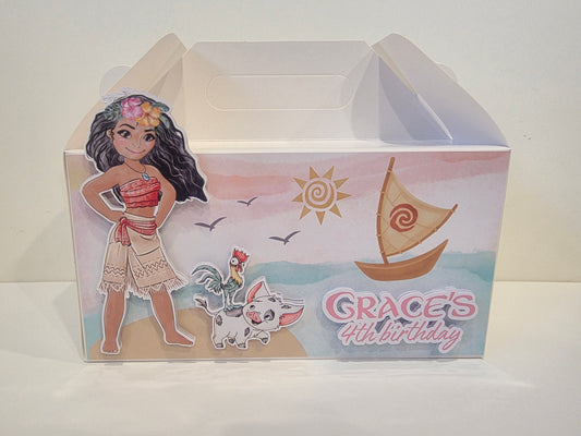 Moana Inspired Personalised 3D Party Favour Box | Kids Birthday Party Favours