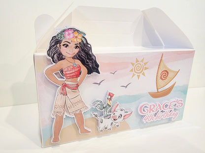 Moana Inspired Personalised 3D Party Favour Box | Kids Birthday Party Favours