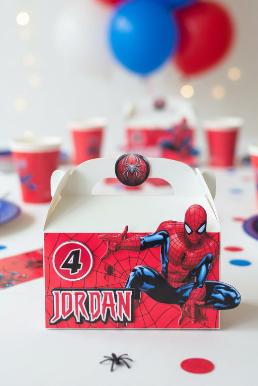 Super Web Hero Party Box | Personalised Kids Birthday Party Favour Box