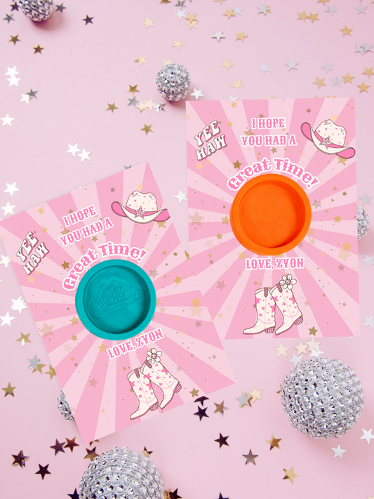 Disco Cowgirl Theme Play Dough Party Favours