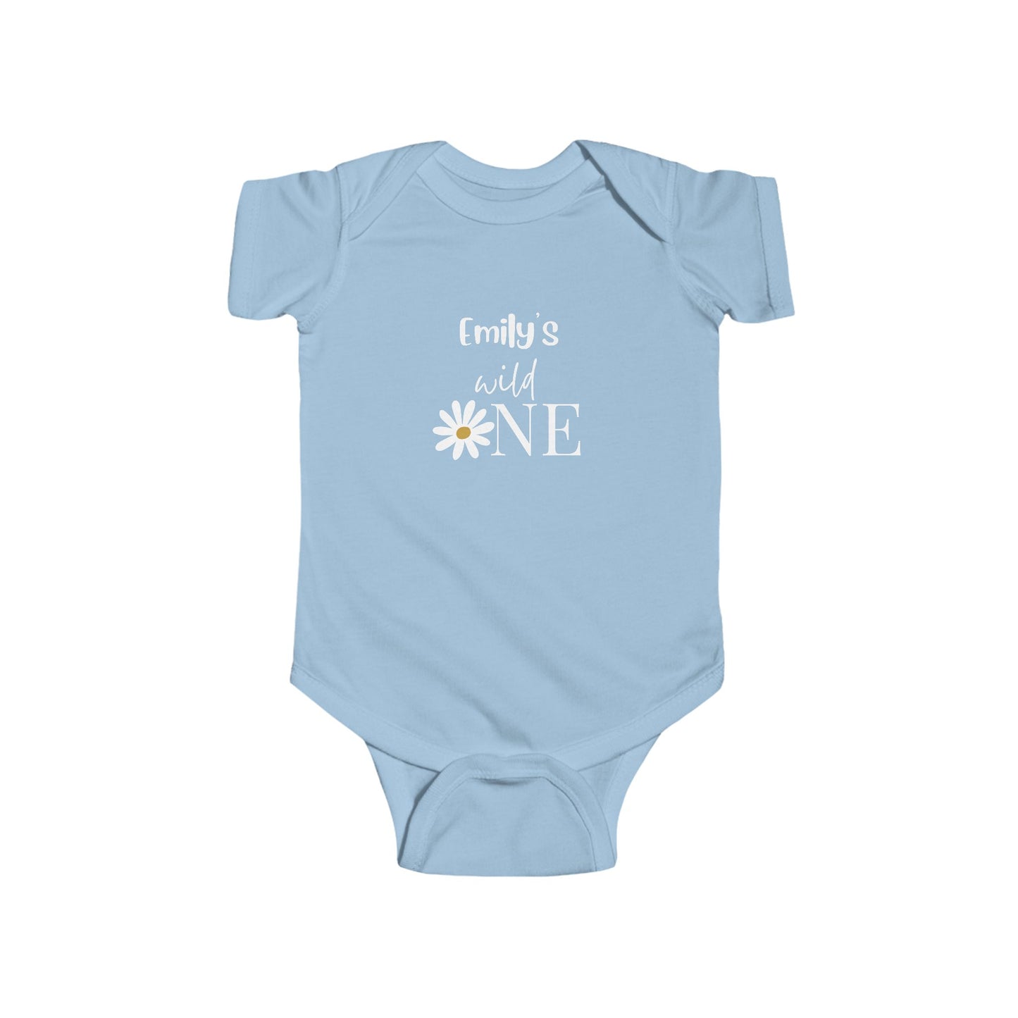 Personalised Daisy Flower Baby Bodysuit — Custom First Birthday Shirt