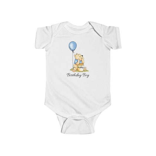 Personalised Winnie the Pooh Baby Bodysuit — Custom Birthday Shirt