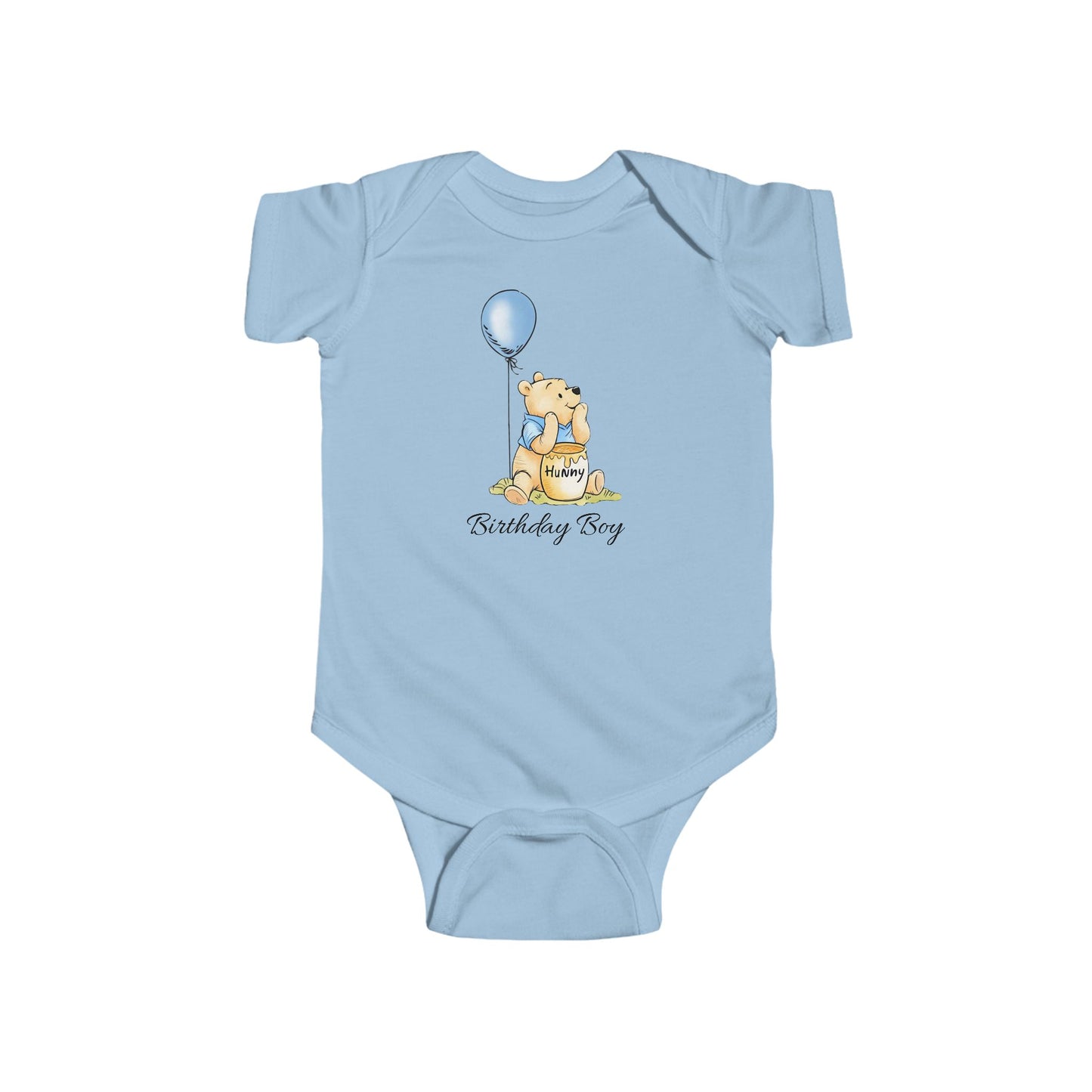 Personalised Winnie the Pooh Baby Bodysuit — Custom Birthday Shirt
