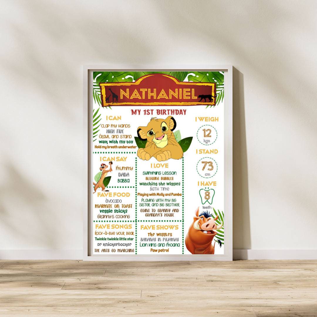 Lion Design Milestone Print