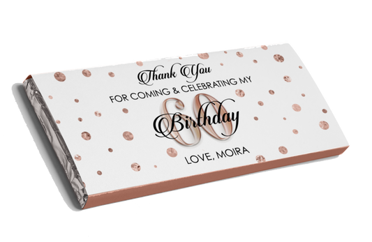 Rose Gold Confetti Birthday Chocolate Bar